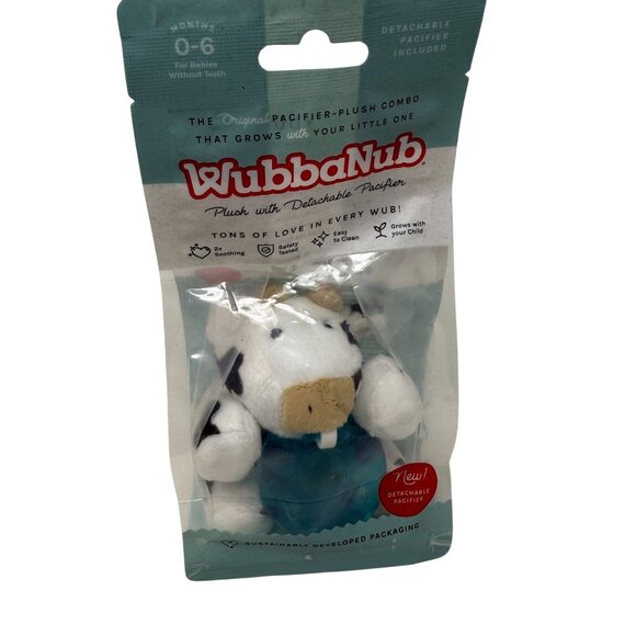 WubbaNub Detachable Pacifier Plush Babies 0-6 Months Moo Cow New - Picture 1 of 5